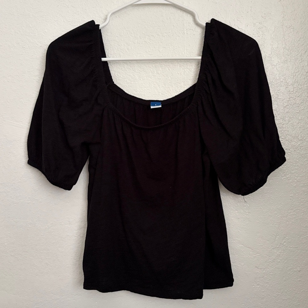 Old navy Black Square-Neck Puff Sleeve Top